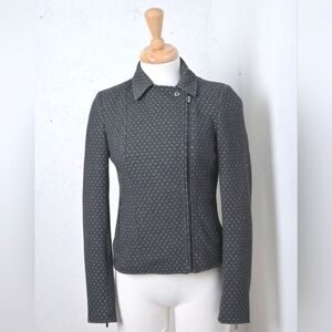 RW&CO | Grey diamond pattern asymmetrical zipper women's jacket